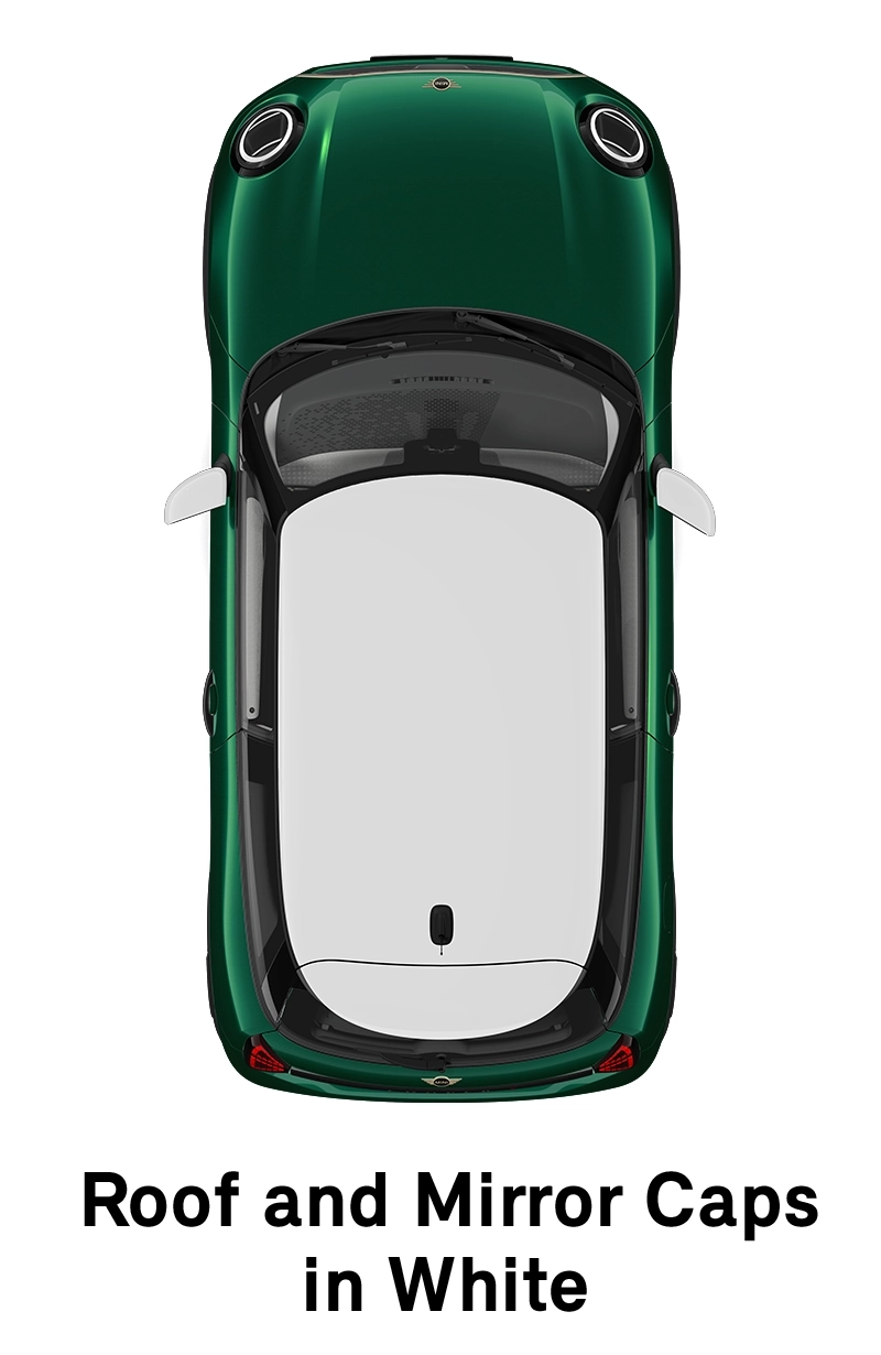 MINI Roof: Roof and Mirror Caps in White