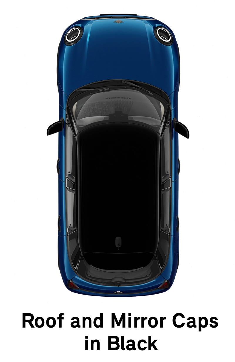 MINI Roof: Roof and Mirror Caps in Black