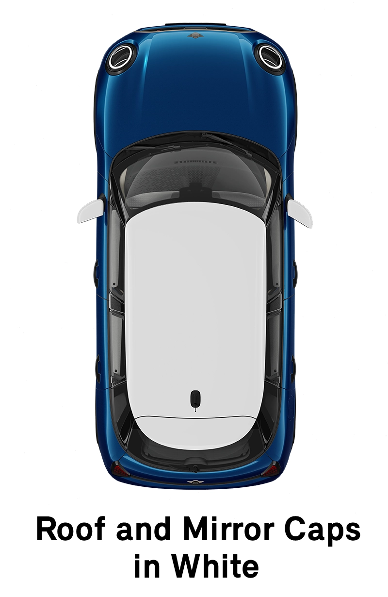 MINI Roof: Roof and Mirror Caps in White